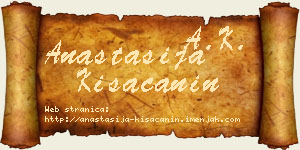 Anastasija Kisačanin vizit kartica